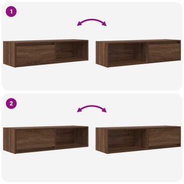 vidaXL Έπιπλο Τηλεόρασης Καφέ Δρυς 100x31x25,5cm Επεξεργασμένο Ξύλο