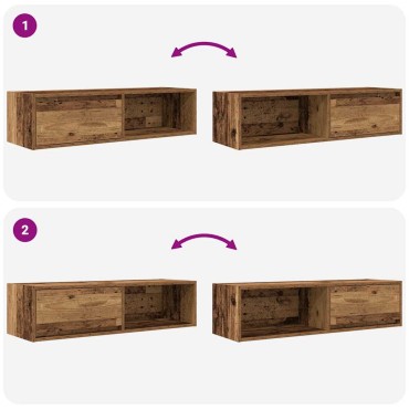 vidaXL Έπιπλο Τηλεόρασης Όψη Παλαιού Ξύλου 100x31x25,5cm Επεξ. Ξύλο