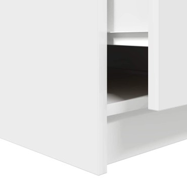 vidaXL Τραπεζάκι σαλονιού με συρτάρια Λευκό 70,5x70x40cm 1 τεμ.