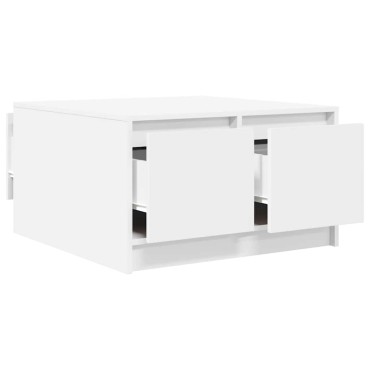 vidaXL Τραπεζάκι σαλονιού με συρτάρια Λευκό 70,5x70x40cm 1 τεμ.