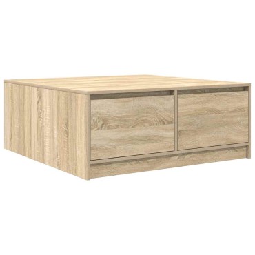 vidaXL Τραπεζάκι σαλονιού με συρτάρια Sonoma Δρυς 100x100x40cm 1 τεμ.