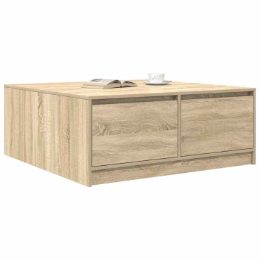 vidaXL Τραπεζάκι σαλονιού με συρτάρια Sonoma Δρυς 100x100x40cm 1 τεμ.