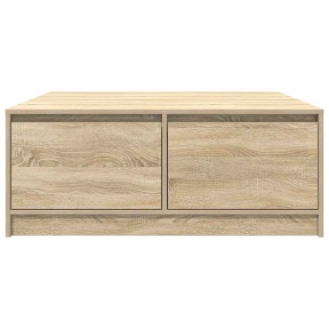 vidaXL Τραπεζάκι σαλονιού με συρτάρια Sonoma Δρυς 100x100x40cm 1 τεμ.