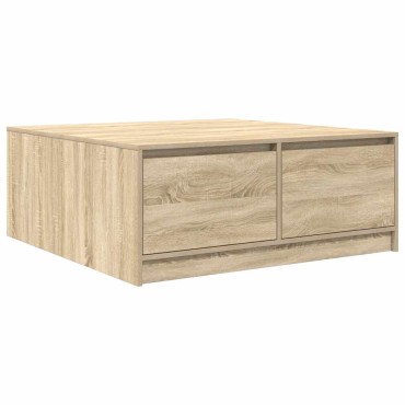 vidaXL Τραπεζάκι σαλονιού με συρτάρια Sonoma Δρυς 100x100x40cm 1 τεμ.