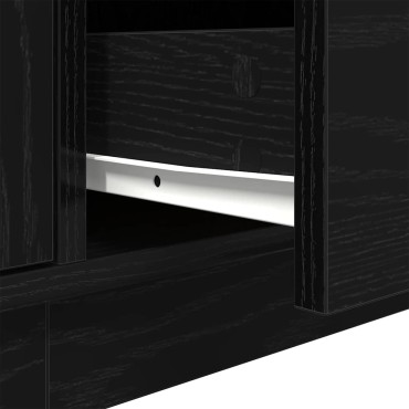 vidaXL Έπιπλο Τηλεόρασης με LED Μαύρη βελανιδιά 193,5x41x50cm