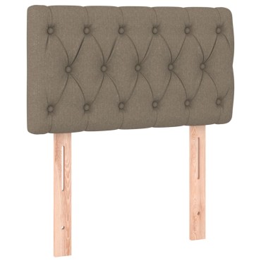 vidaXL Κρεβάτι Boxspring με Στρώμα & LED Taupe 80x200 εκ. Υφασμάτινο