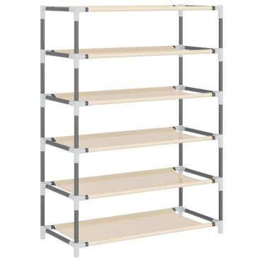 vidaXL Ντουλάπα Παπουτσιών Κρεμ 60x28x90cm Υφασμάτινη