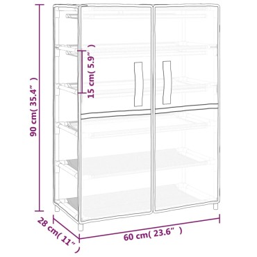 vidaXL Ντουλάπα Παπουτσιών Κρεμ 60x28x90cm Υφασμάτινη