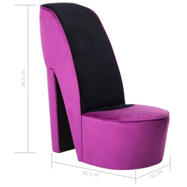 vidaXL Κάθισμα Γόβα Μοβ από Βελούδο 43x82,5x85,5cm 1 τεμ.