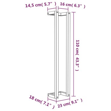 vidaXL Πετσετοκρεμάστρα 23x18x110 εκ. από Μασίφ Ξύλο Πεύκου