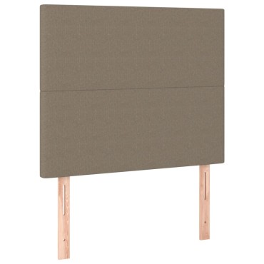 vidaXL Κρεβάτι Boxspring με Στρώμα & LED Taupe 80x200 εκ. Υφασμάτινο