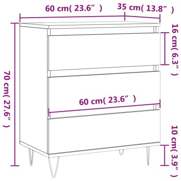 vidaXL Ντουλάπι Γκρι Σκυροδέματος 60x35x70cm Επεξεργασμένο Ξύλο 1 τεμ.