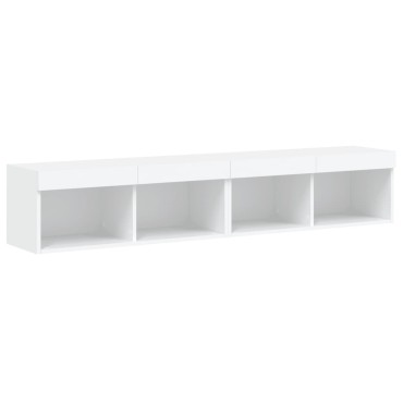 vidaXL Έπιπλα Τηλεόρασης με LED 2 τεμ. Λευκά 80x30x30cm