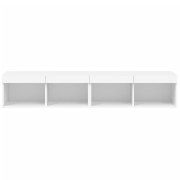 vidaXL Έπιπλα Τηλεόρασης με LED 2 τεμ. Λευκά 80x30x30cm
