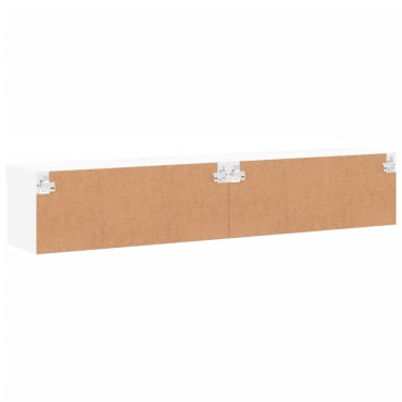 vidaXL Έπιπλα Τηλεόρασης με LED 2 τεμ. Λευκά 80x30x30cm