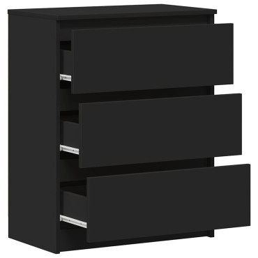 vidaXL Συρταριέρα Μαύρη 60x35x76cm από Επεξεργασμένο Ξύλο 1 τεμ.