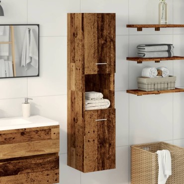 vidaXL Ντουλάπι Μπάνιου Κρεμαστό Παλ. Ξύλο 30x30x130cm από Επ. Ξύλο 1 τεμ.