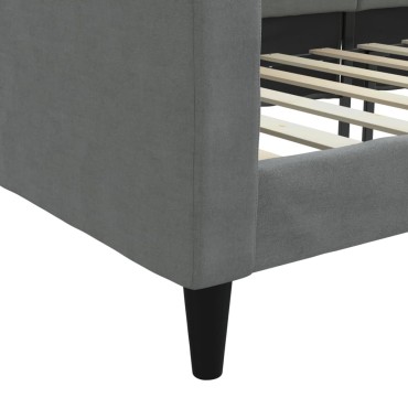 vidaXL Καναπές Κρεβάτι Σκούρο Γκρι 90x200cm Υφασμάτινος 1 τεμ. - Μονό