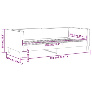 vidaXL Καναπές Κρεβάτι Σκούρο Γκρι 90x200cm Υφασμάτινος 1 τεμ. - Μονό