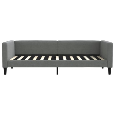 vidaXL Καναπές Κρεβάτι με Στρώμα Σκούρο Γκρι 90x200cm Υφασμάτινο 1 τεμ. - Μονό