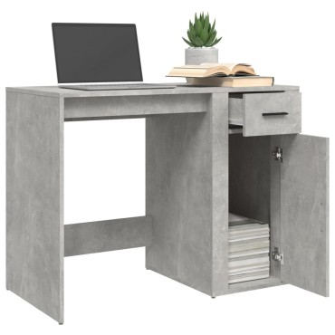 vidaXL Γραφείο Γκρι Σκυροδέματος 100x49x75cm Επεξεργασμένο Ξύλο 1 τεμ.