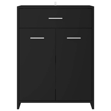 vidaXL Ντουλάπι Μπάνιου Μαύρο 60x33x80cm από Επεξ.Ξύλο