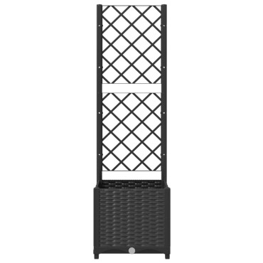 vidaXL Ζαρντινιέρα Κήπου με Καφασωτό Μαύρο 40 x 40 x 136 εκ. από PP