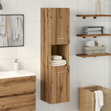 vidaXL Ντουλάπι Μπάνιου Κρεμαστό Παλ. Ξύλο 30x30x130cm από Επ. Ξύλο 1 τεμ.