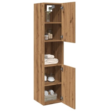 vidaXL Ντουλάπι Μπάνιου Κρεμαστό Παλ. Ξύλο 30x30x130cm από Επ. Ξύλο 1 τεμ.