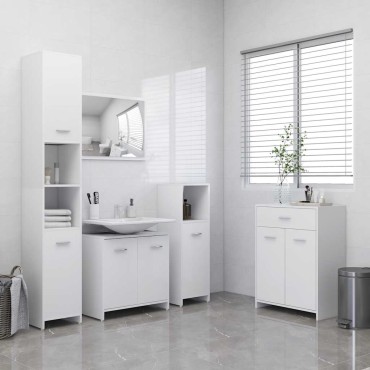 vidaXL Ντουλάπι Μπάνιου Λευκό 60x33x80cm από Επεξ. Ξύλο