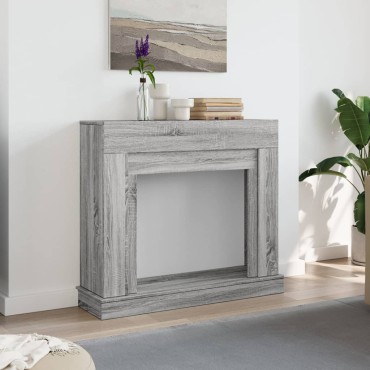 vidaXL Πλαίσιο Τζακιού Γκρι Sonoma 100x30x87,5 εκ. από Επεξ. Ξύλο