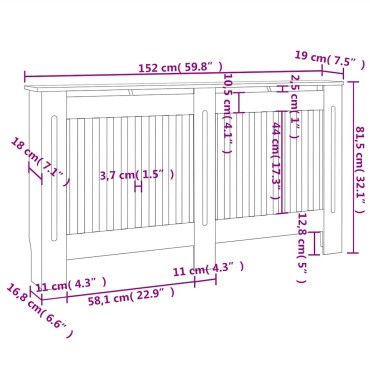 vidaXL Κάλυμμα Καλοριφέρ 152 x 19 x 81,5 εκ. από MDF