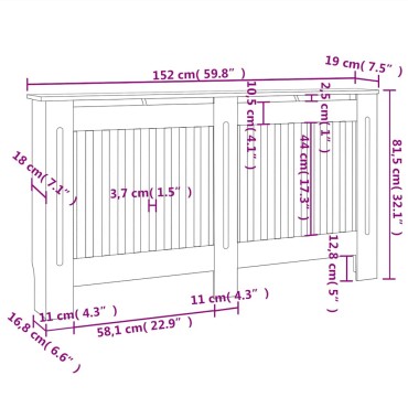 vidaXL Κάλυμμα Καλοριφέρ 152 x 19 x 81,5 εκ. από MDF