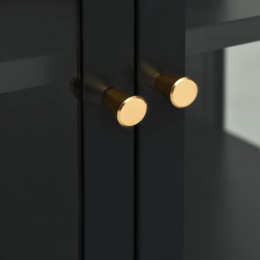 vidaXL Μπουφές Μαύρος 105x35x70cm από Ατσάλι και Γυαλί 1 τεμ.