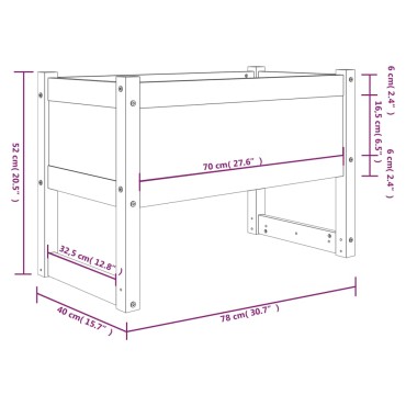 vidaXL Ζαρντινιέρα 78x40x52 εκ. από Μασίφ Ξύλο Πεύκου