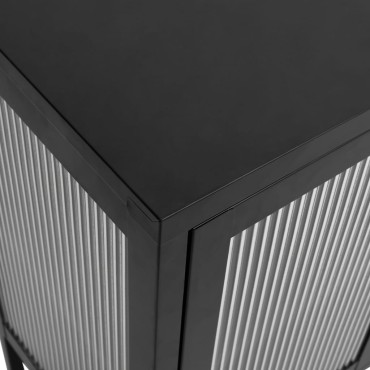 vidaXL Ντουλάπι Μαύρο 105x35x70cm από Γυαλί και Ατσάλι 1 τεμ.