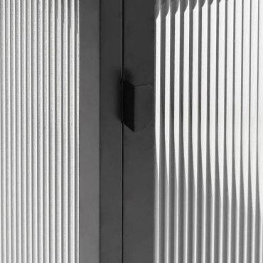 vidaXL Ντουλάπι Μαύρο 105x35x70cm από Γυαλί και Ατσάλι 1 τεμ.