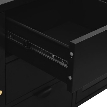 vidaXL Μπουφές Μαύρος 105x35x70cm από Ατσάλι και Ψημένο Γυαλί 1 τεμ.