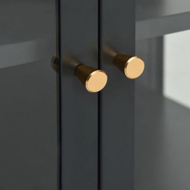vidaXL Μπουφές Ανθρακί 70x35x70cm από Ατσάλι και Γυαλί 1 τεμ.