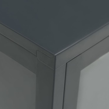 vidaXL Μπουφές Ανθρακί 70x35x70cm από Ατσάλι και Γυαλί 1 τεμ.