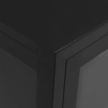 vidaXL Μπουφές Μαύρος 70x35x70cm από Ατσάλι και Γυαλί 1 τεμ.