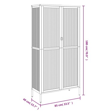vidaXL Ψηλό Ντουλάπι Μαύρο 85x40x180cm από Γυαλί και Ατσάλι 1 τεμ.