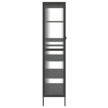 vidaXL Ψηλό Ντουλάπι Μαύρο 85x40x180cm από Γυαλί και Ατσάλι 1 τεμ.