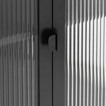 vidaXL Ψηλό Ντουλάπι Μαύρο 85x40x180cm από Γυαλί και Ατσάλι 1 τεμ.