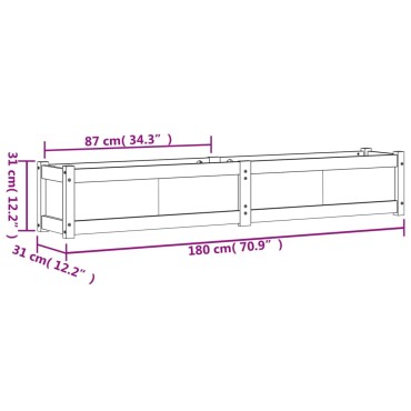 vidaXL Ζαρντινιέρα 180x31x31 εκ. από Μασίφ Ξύλο Ψευδοτσούγκας