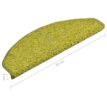 vidaXL Πατάκια Σκάλας Μοκέτα 15 τεμ. Πράσινα 65 x 21 x 4 εκ.