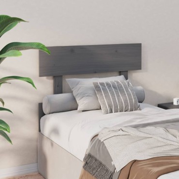vidaXL Κεφαλάρι Κρεβατιού Γκρι 103,5x3x81cm από Μασίφ Ξύλο Πεύκου 1 τεμ.