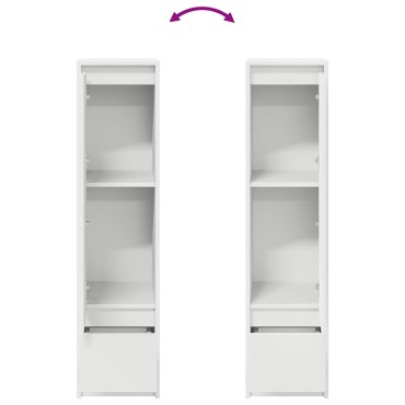 vidaXL Ντουλάπι Λευκό 29,5x34x119,5cm Επεξεργασμένο Ξύλο δρυός 1 τεμ.