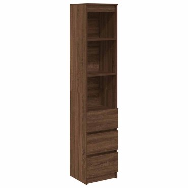 vidaXL Ντουλάπι Καφέ Δρυς 37,5x35x180cm Επεξεργασμένο Ξύλο 1 τεμ.