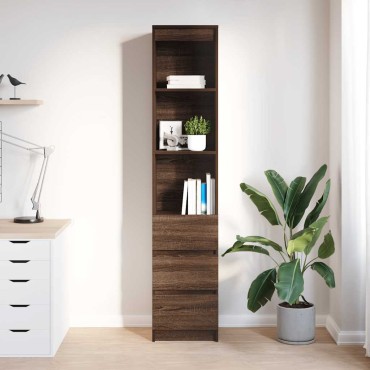 vidaXL Ντουλάπι Καφέ Δρυς 37,5x35x180cm Επεξεργασμένο Ξύλο 1 τεμ.